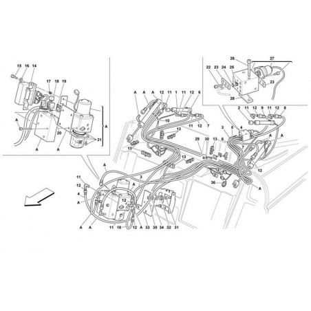 Ferrari F355 convertible hydraulic components 